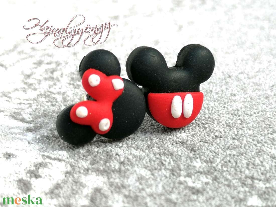 Egérkék  fülbevaló - ékszer - fülbevaló - pötty fülbevaló - Meska.hu