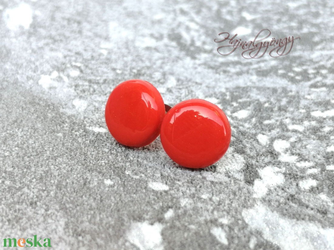 NARANCSSÁRGA fülbevaló - ékszer - fülbevaló - pötty fülbevaló - Meska.hu