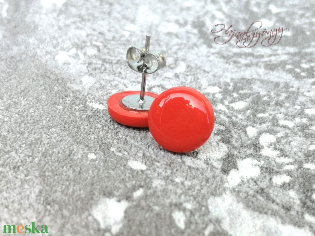 NARANCSSÁRGA fülbevaló - ékszer - fülbevaló - pötty fülbevaló - Meska.hu