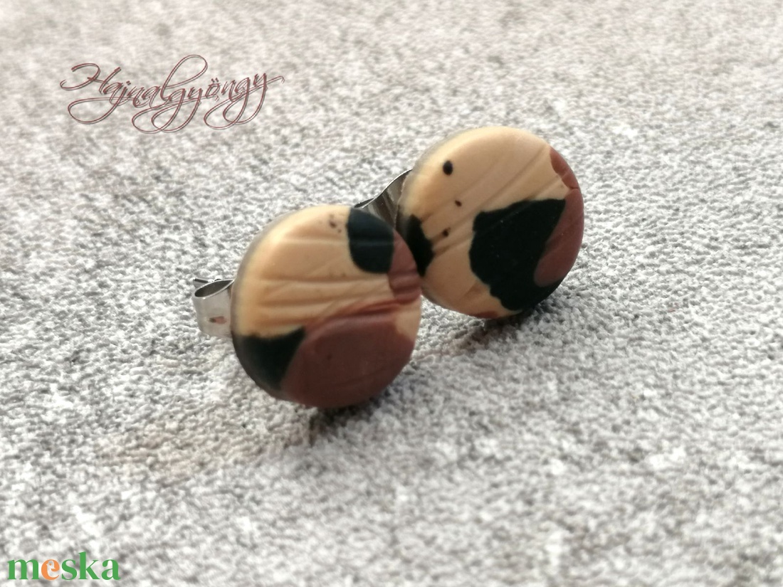 LEOPÁRD fülbevaló - ékszer - fülbevaló - pötty fülbevaló - Meska.hu