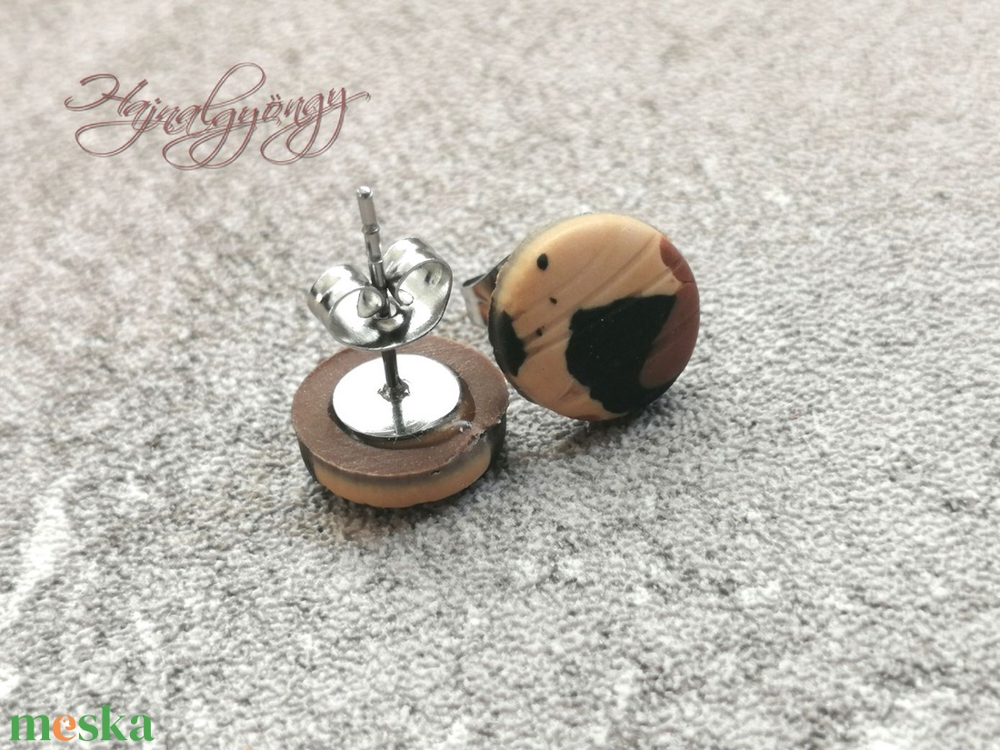 LEOPÁRD fülbevaló - ékszer - fülbevaló - pötty fülbevaló - Meska.hu