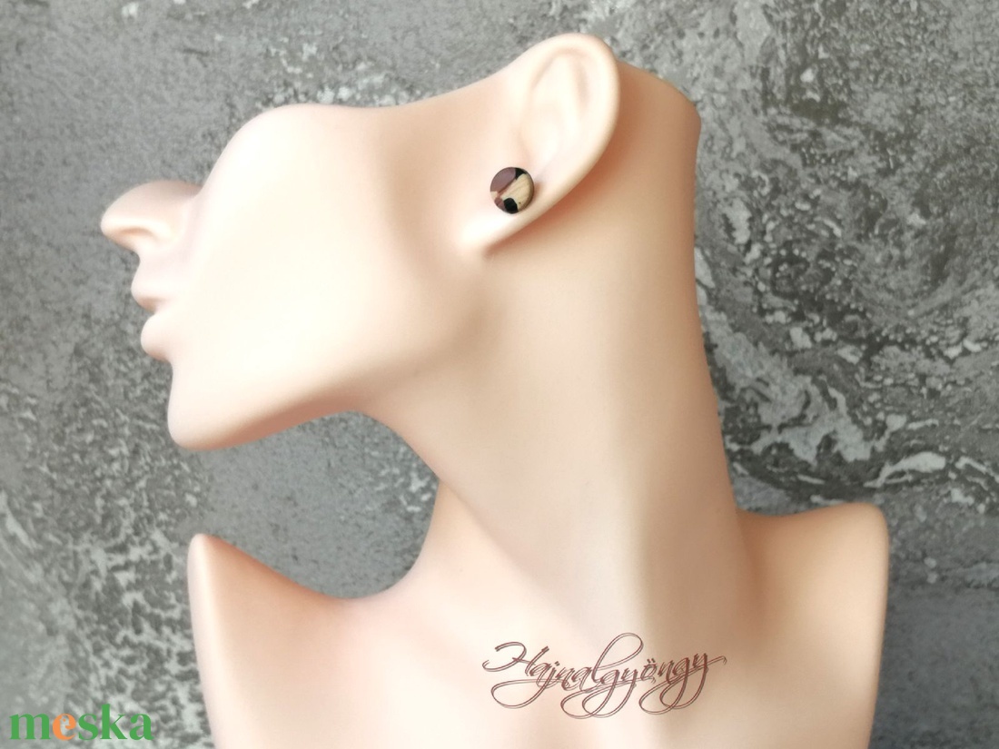 LEOPÁRD fülbevaló - ékszer - fülbevaló - pötty fülbevaló - Meska.hu