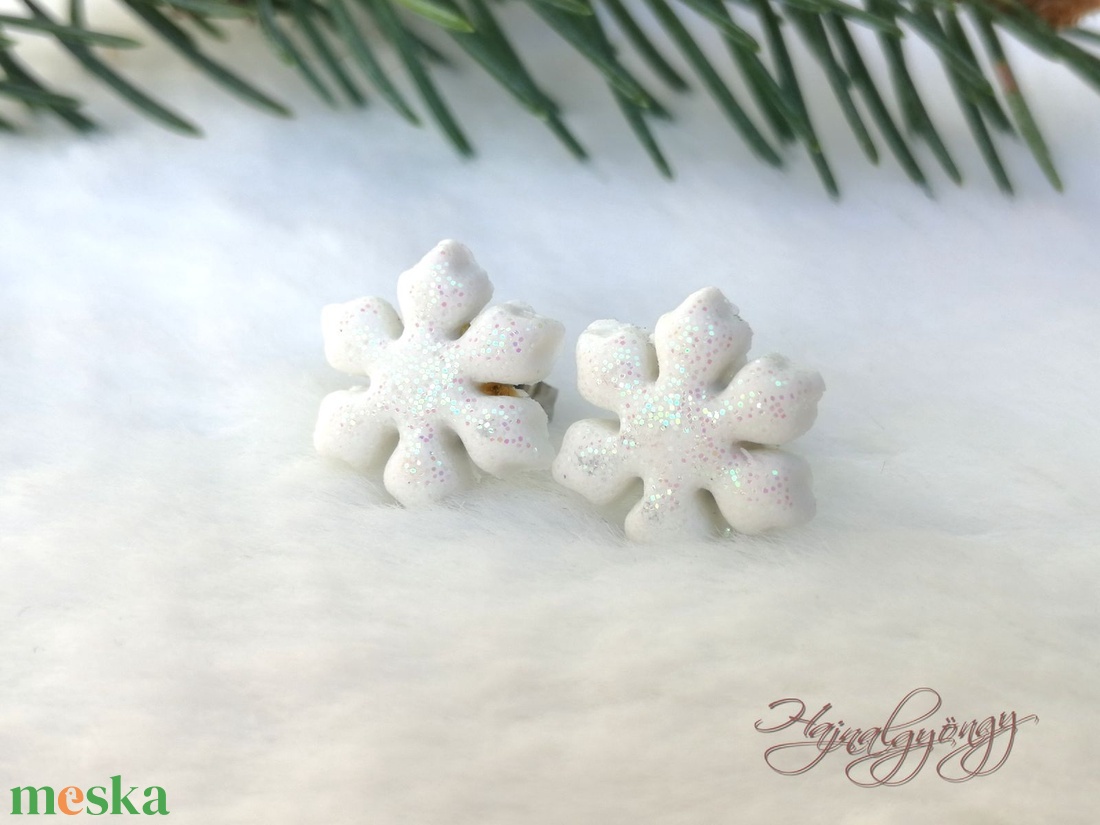 VILÁGÍTÓ HÓPIHE  fülbevaló - ékszer - fülbevaló - pötty fülbevaló - Meska.hu