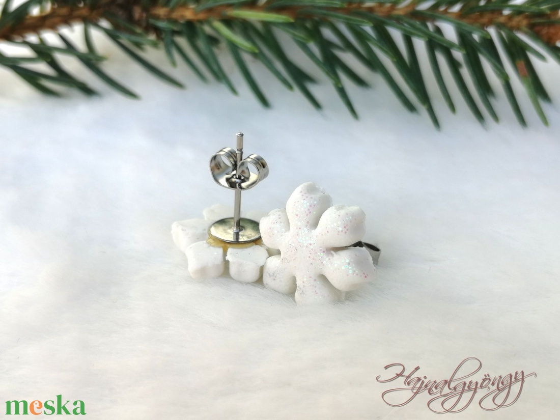 VILÁGÍTÓ HÓPIHE  fülbevaló - ékszer - fülbevaló - pötty fülbevaló - Meska.hu