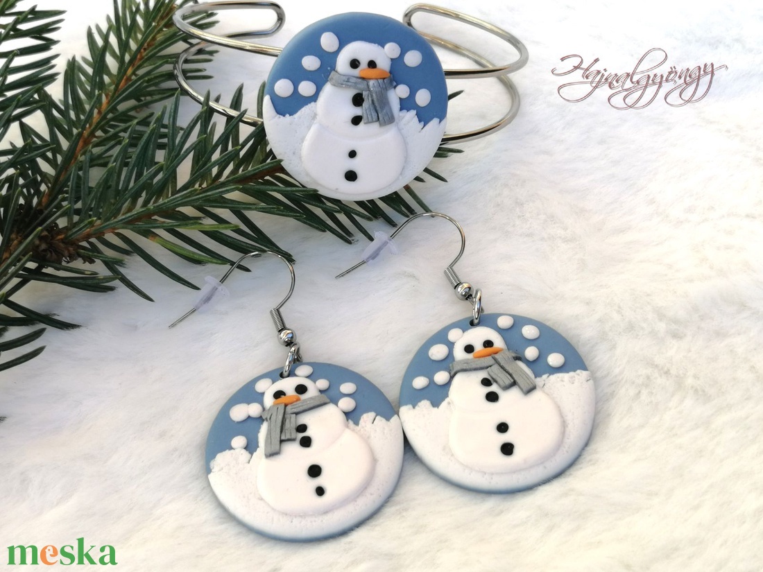 Hóember ékszerszett - ékszer - ékszerszett - Meska.hu