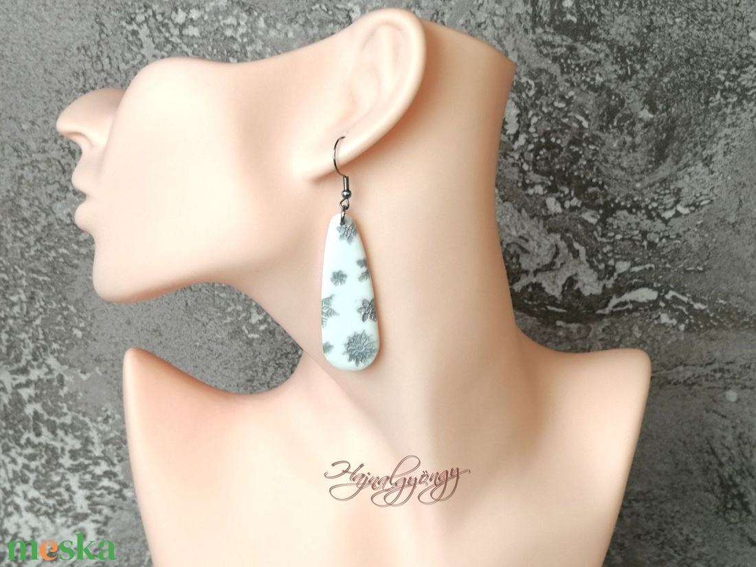 EZÜST HÓPIHE  fülbevaló - ékszer - fülbevaló - lógó csepp fülbevaló - Meska.hu