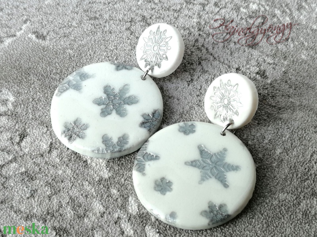 EZÜST HÓPIHE  fülbevaló - ékszer - fülbevaló - lógó csepp fülbevaló - Meska.hu