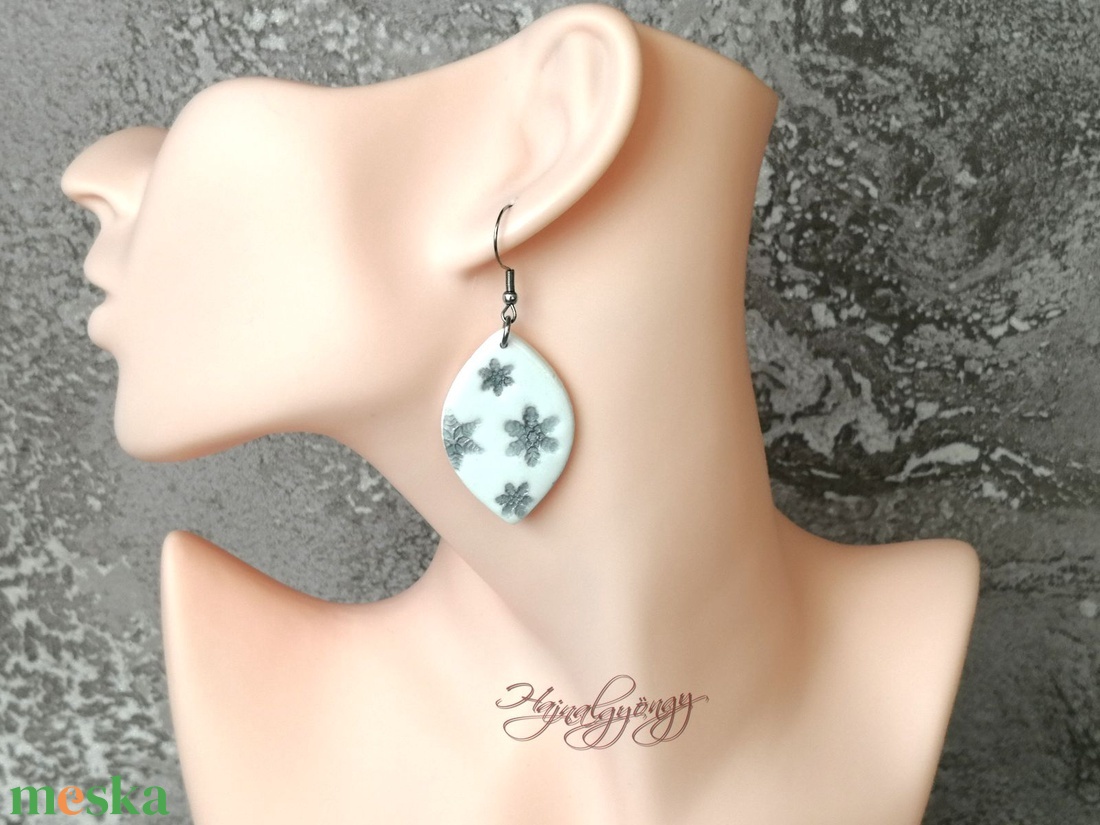 EZÜST HÓPIHE  fülbevaló - ékszer - fülbevaló - lógó csepp fülbevaló - Meska.hu