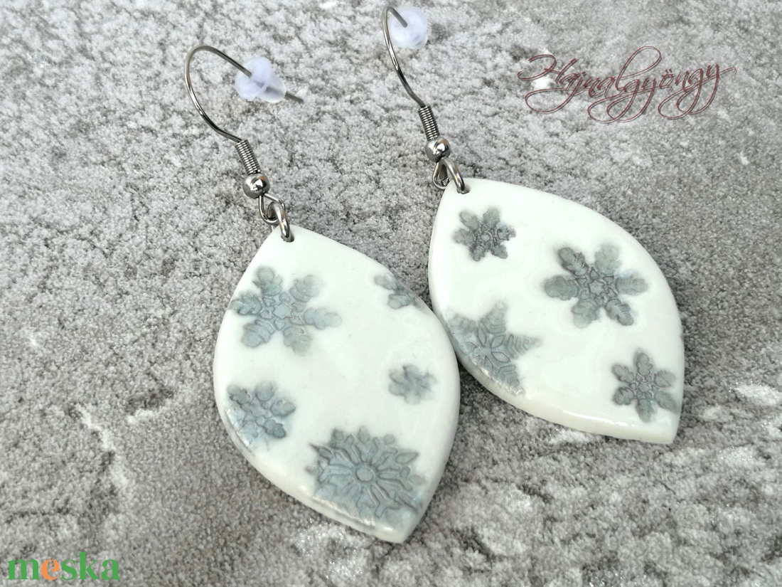 EZÜST HÓPIHE  fülbevaló - ékszer - fülbevaló - lógó csepp fülbevaló - Meska.hu