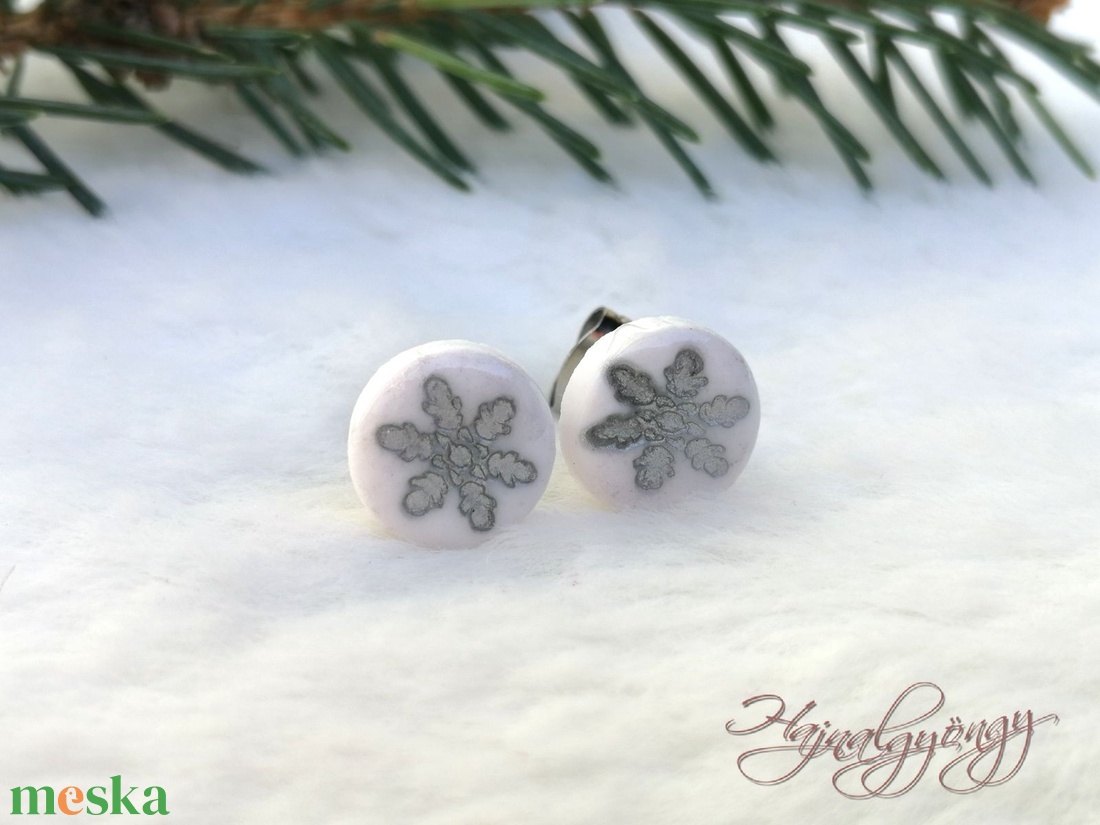 EZÜST HÓPIHE  fülbevaló - ékszer - fülbevaló - pötty fülbevaló - Meska.hu