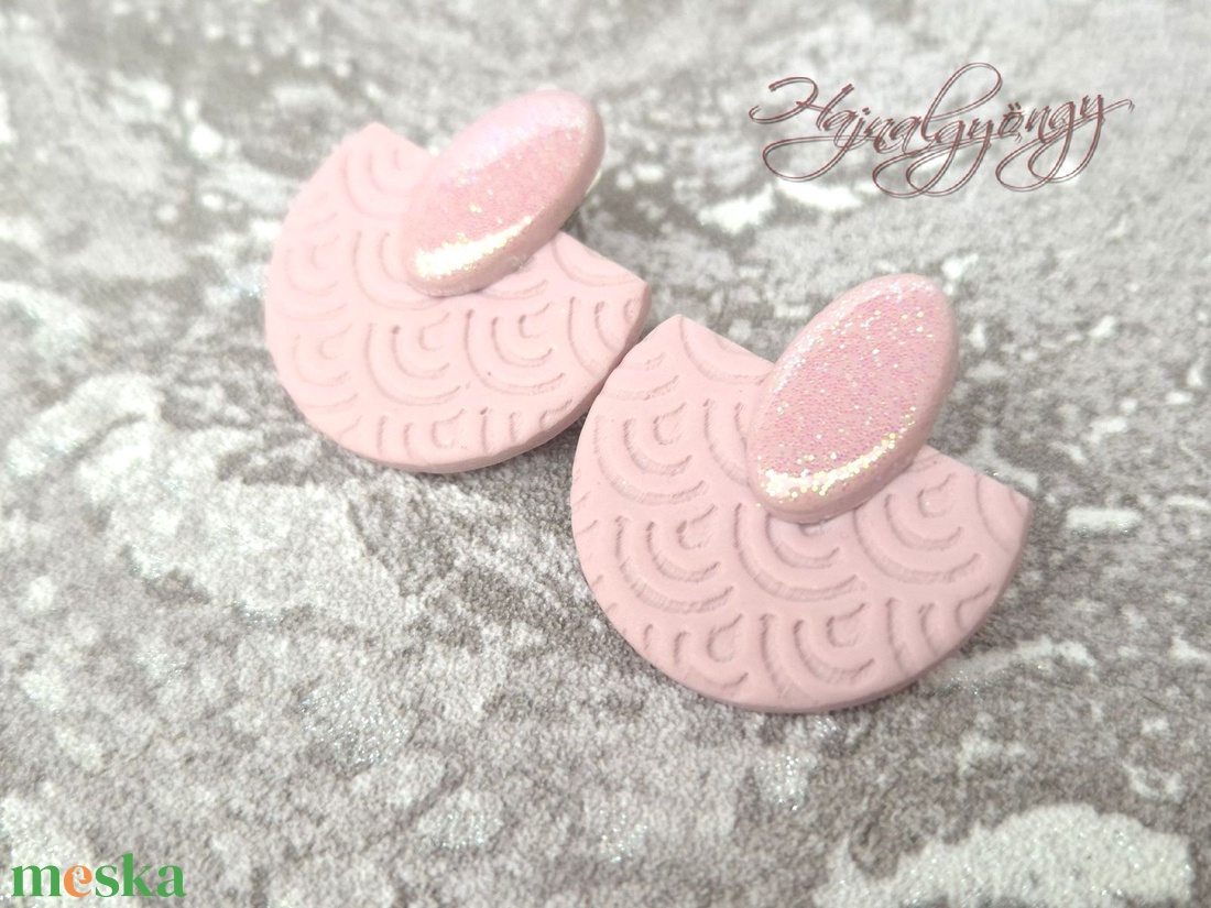 PÚDERHARMAT fülbevaló - ékszer - fülbevaló - lógó fülbevaló - Meska.hu