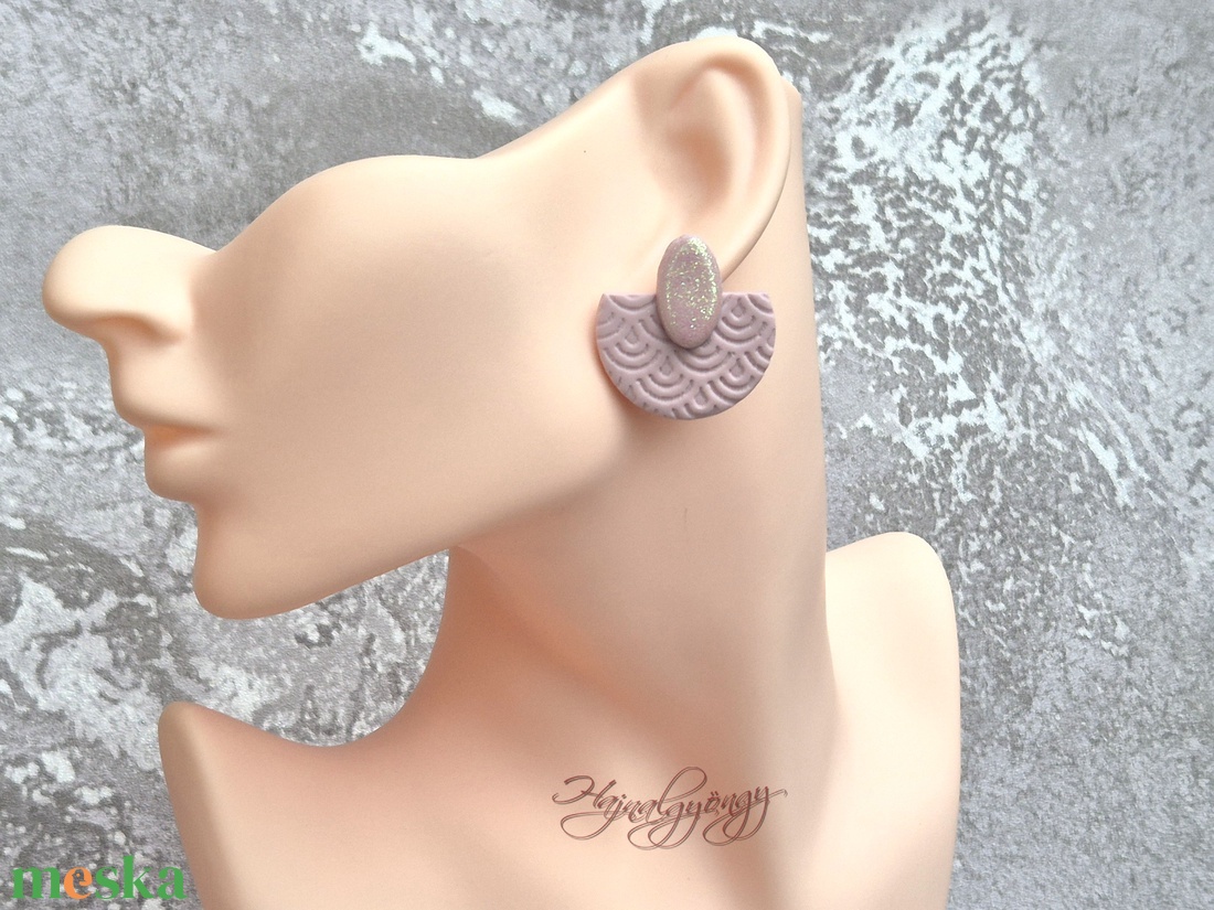 PÚDERHARMAT fülbevaló - ékszer - fülbevaló - lógó fülbevaló - Meska.hu
