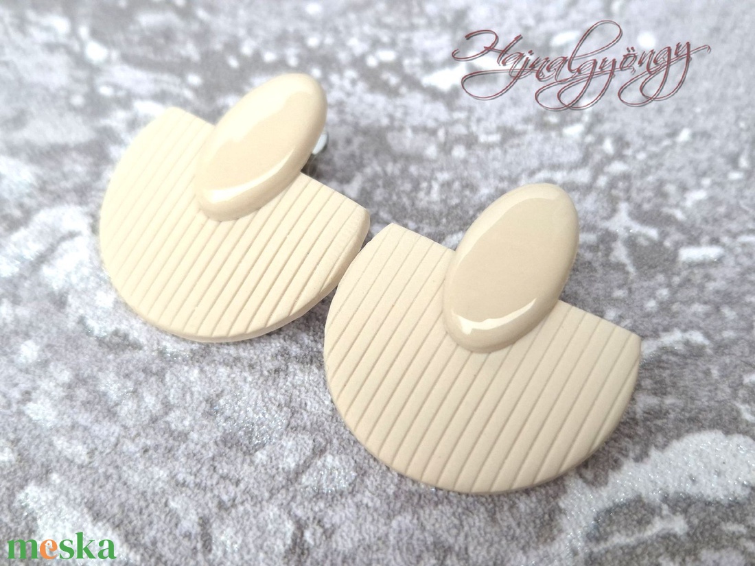 BÉZS MINIMÁL fülbevaló - ékszer - fülbevaló - lógó fülbevaló - Meska.hu