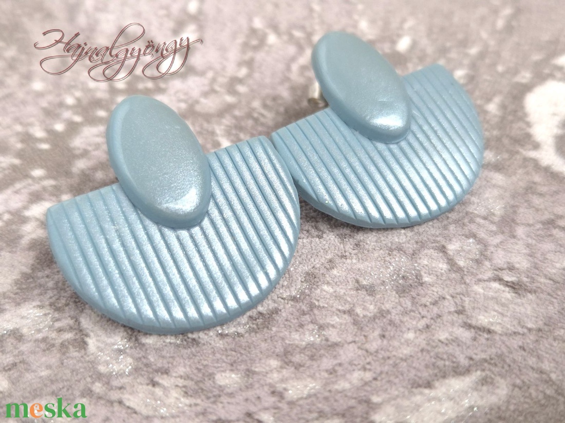 KÉK MINIMÁL fülbevaló - ékszer - fülbevaló - lógó fülbevaló - Meska.hu