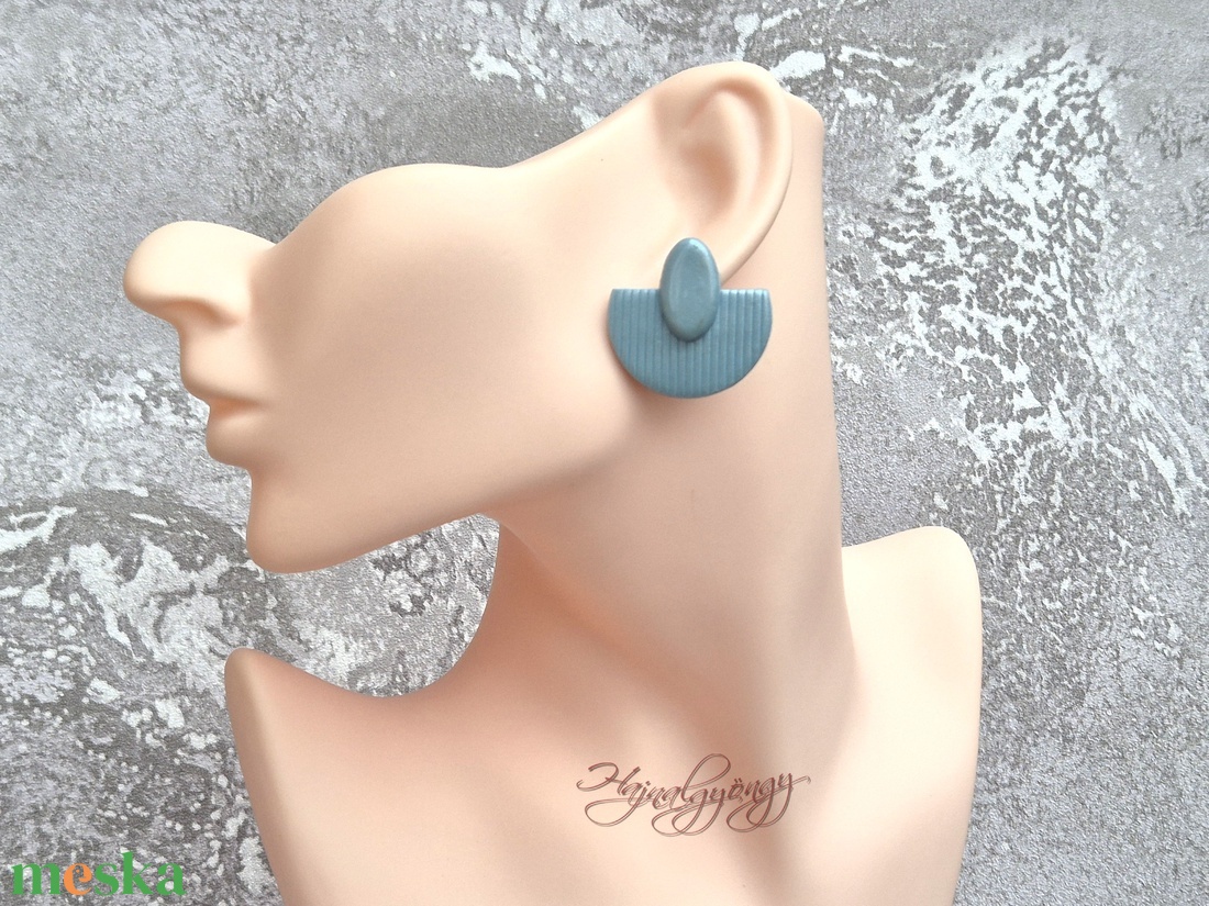KÉK MINIMÁL fülbevaló - ékszer - fülbevaló - lógó fülbevaló - Meska.hu