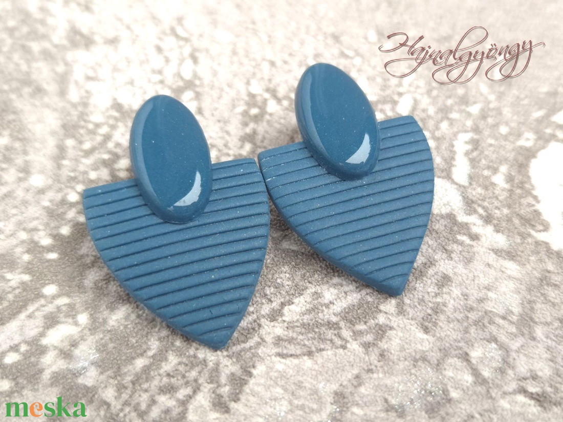 KÉK MINIMÁL fülbevaló - ékszer - fülbevaló - lógó fülbevaló - Meska.hu