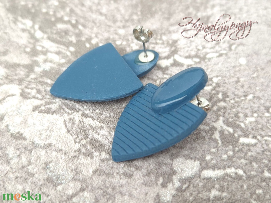 KÉK MINIMÁL fülbevaló - ékszer - fülbevaló - lógó fülbevaló - Meska.hu