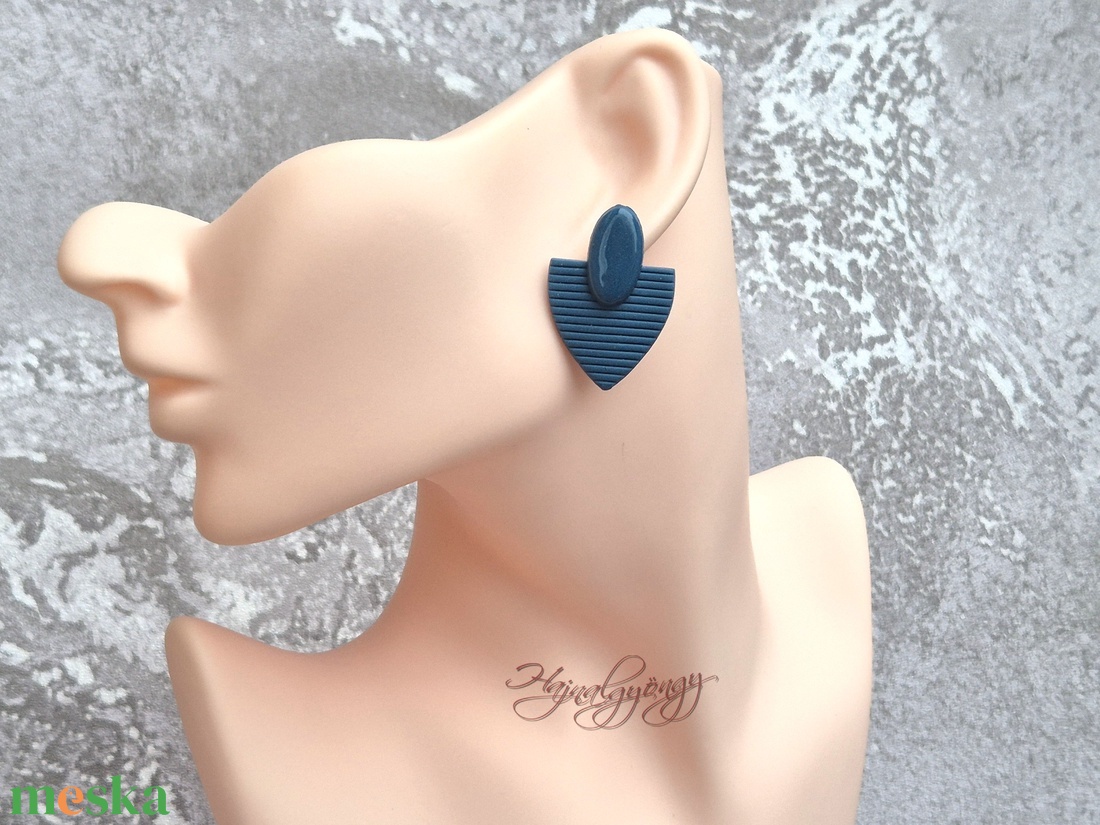 KÉK MINIMÁL fülbevaló - ékszer - fülbevaló - lógó fülbevaló - Meska.hu