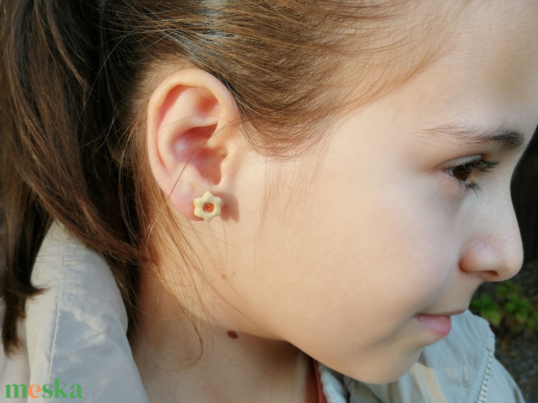 LINZER VIRÁG  fülbevaló - ékszer - fülbevaló - pötty fülbevaló - Meska.hu