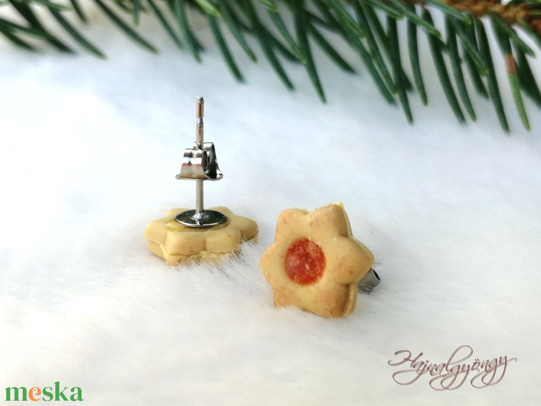 LINZER VIRÁG  fülbevaló - ékszer - fülbevaló - pötty fülbevaló - Meska.hu