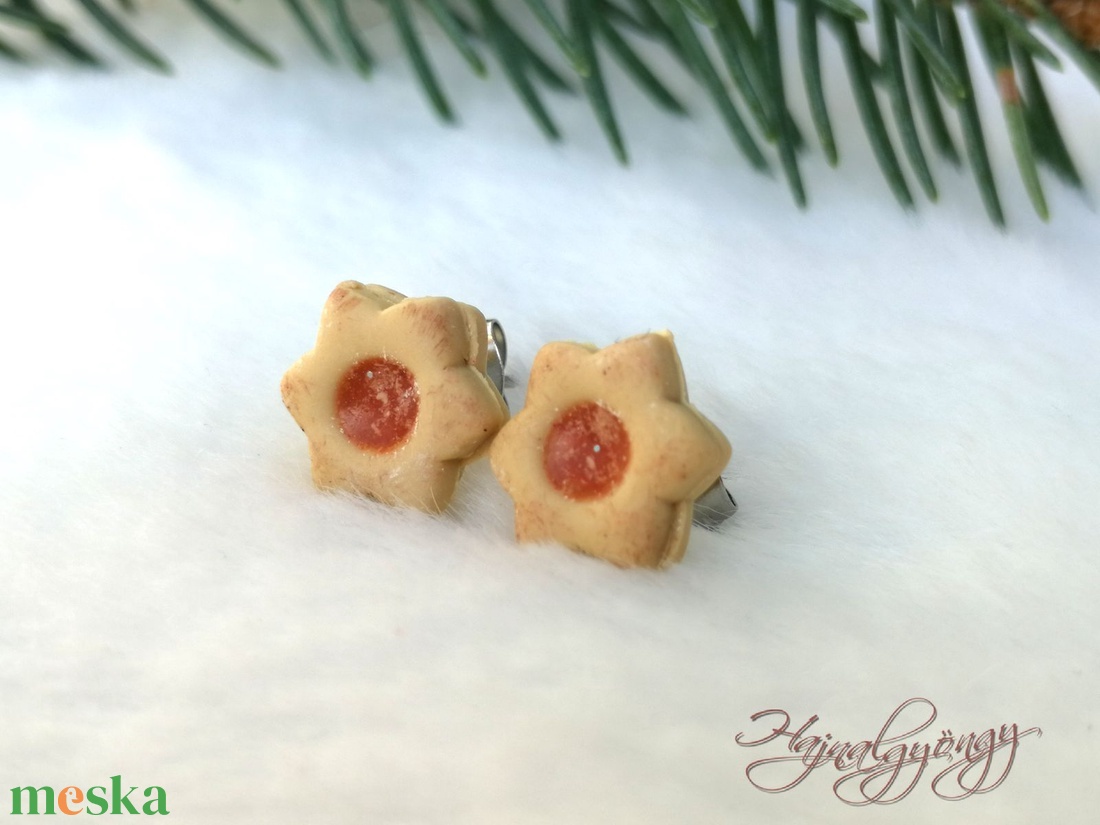 LINZER VIRÁG  fülbevaló - ékszer - fülbevaló - pötty fülbevaló - Meska.hu