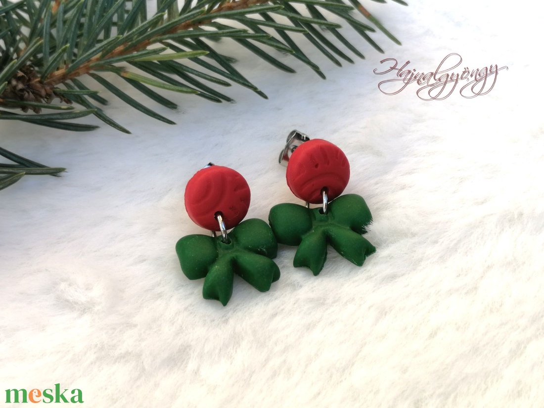 ZÖLD MASNI  fülbevaló - ékszer - fülbevaló - pötty fülbevaló - Meska.hu