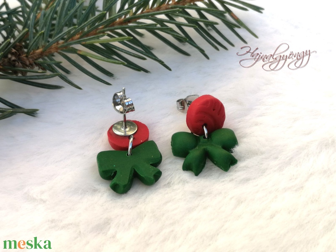 ZÖLD MASNI  fülbevaló - ékszer - fülbevaló - pötty fülbevaló - Meska.hu