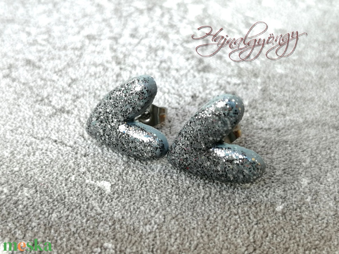 EZÜST SZÍV  fülbevaló - ékszer - fülbevaló - pötty fülbevaló - Meska.hu