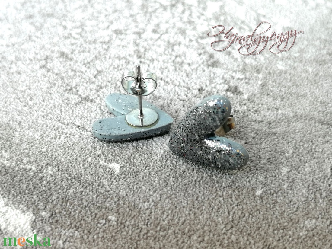 EZÜST SZÍV  fülbevaló - ékszer - fülbevaló - pötty fülbevaló - Meska.hu