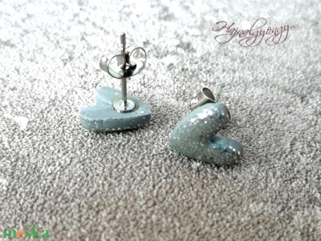 EZÜST SZÍV  fülbevaló - ékszer - fülbevaló - pötty fülbevaló - Meska.hu