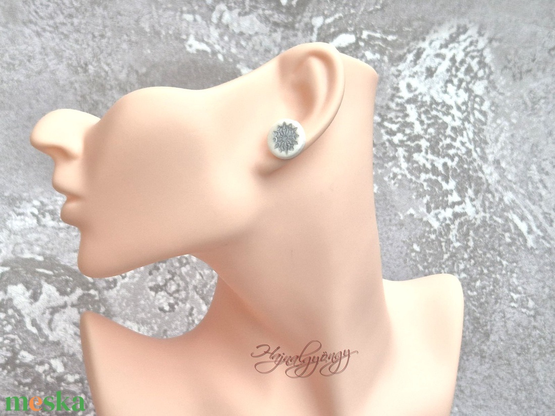 EZÜST HÓPIHE  fülbevaló - ékszer - fülbevaló - pötty fülbevaló - Meska.hu