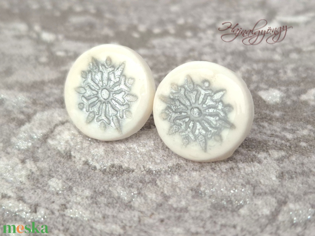 EZÜST HÓPIHE  fülbevaló - ékszer - fülbevaló - pötty fülbevaló - Meska.hu