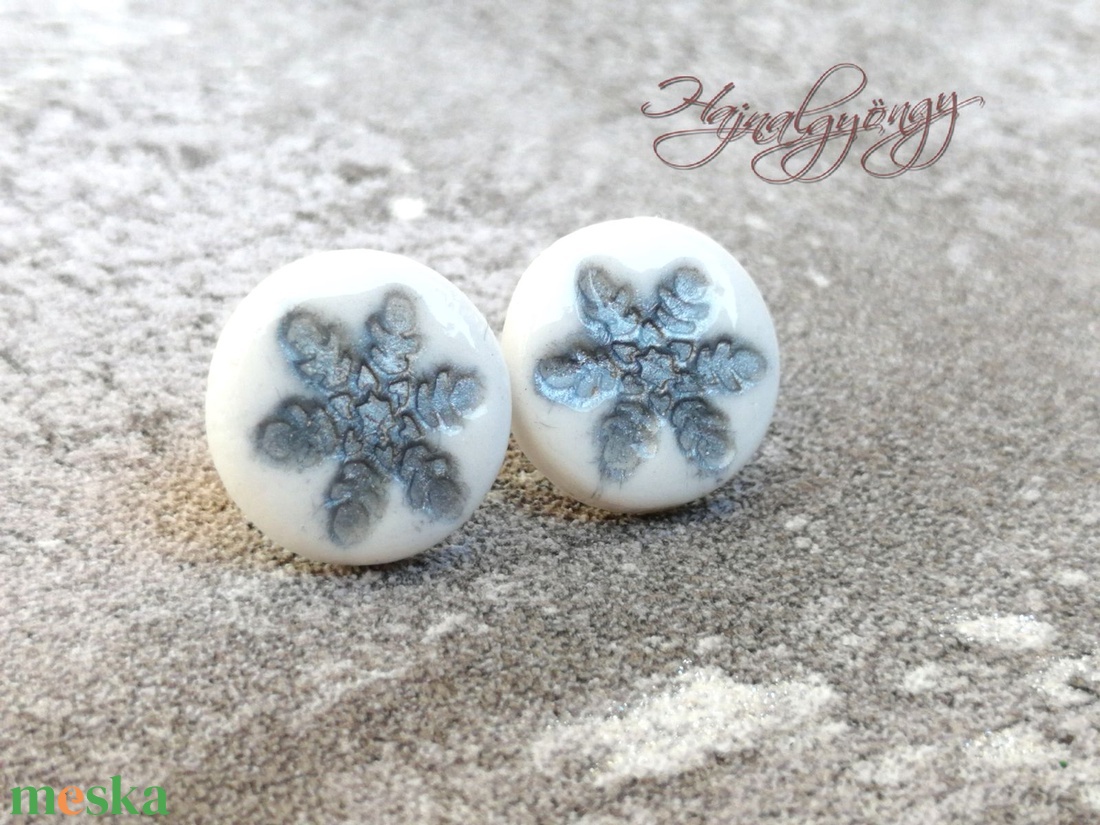EZÜST HÓPIHE  fülbevaló - ékszer - fülbevaló - pötty fülbevaló - Meska.hu