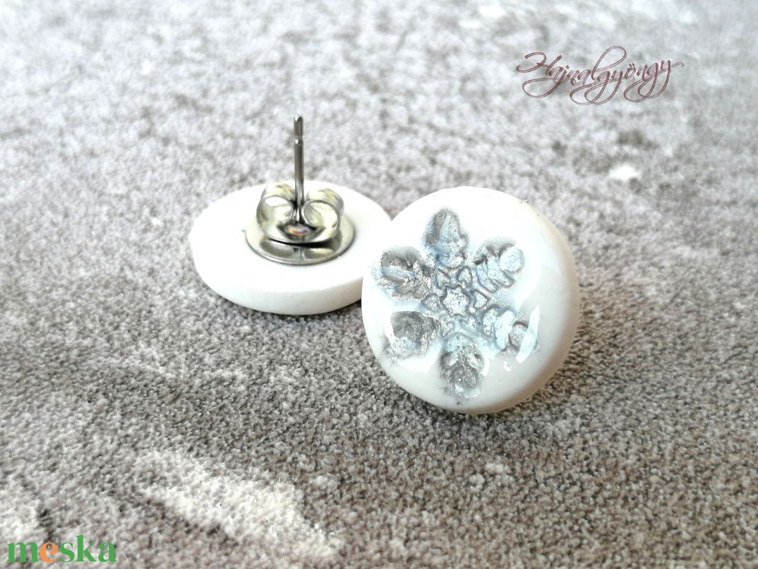 EZÜST HÓPIHE  fülbevaló - ékszer - fülbevaló - pötty fülbevaló - Meska.hu