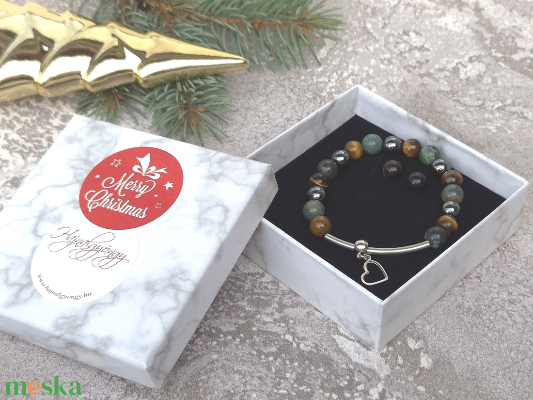 Hematit, indiai achát és tigrisszem szett - ékszer - ékszerszett - Meska.hu