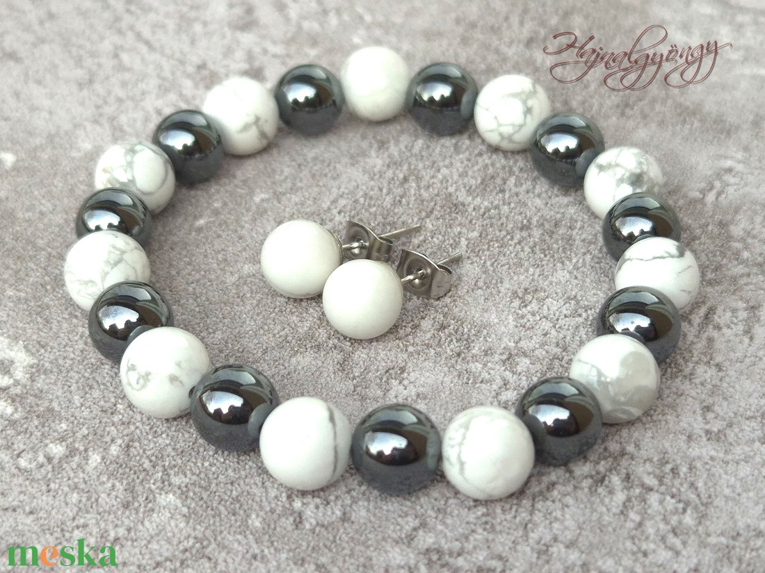 Hematit és howit ásvány ékszerszett - ékszer - ékszerszett - Meska.hu