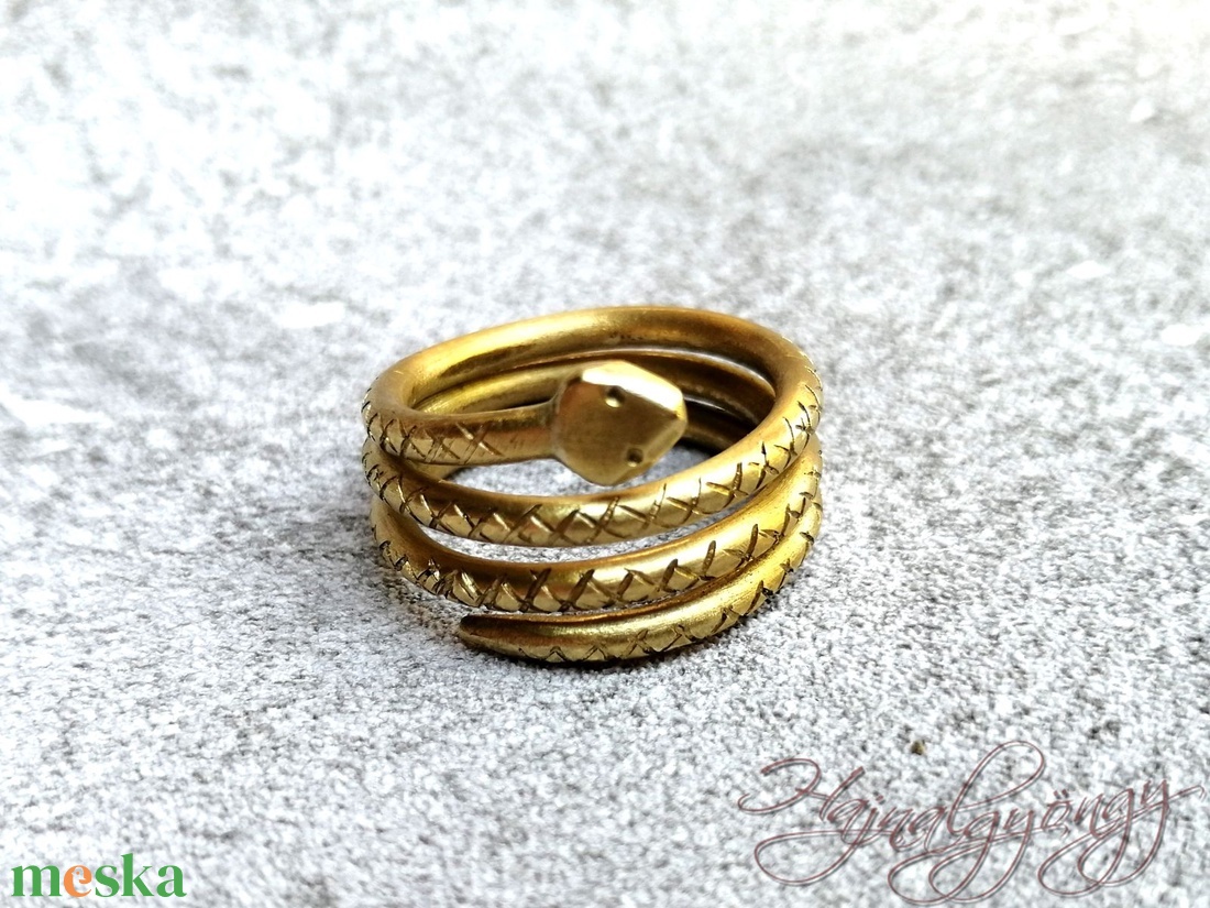 Sárgaréz kígyó gyűrű (mintás) - ékszer - gyűrű - fonódó gyűrű - Meska.hu