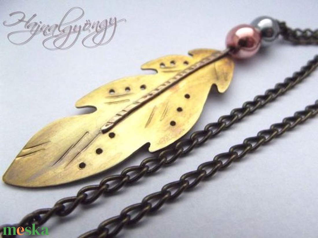 Sárgaréz TOLL nyaklánc - ékszer - nyaklánc - hosszú nyaklánc - Meska.hu