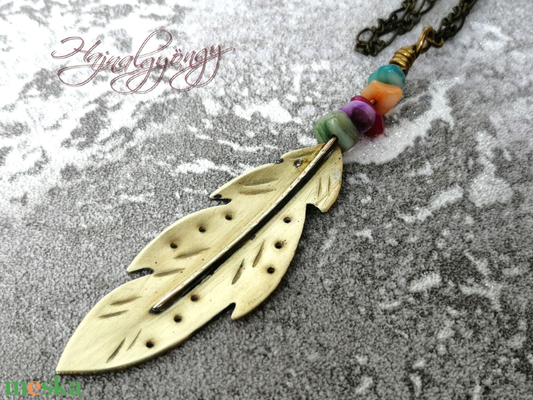 Sárgaréz TOLL nyaklánc - ékszer - nyaklánc - hosszú nyaklánc - Meska.hu