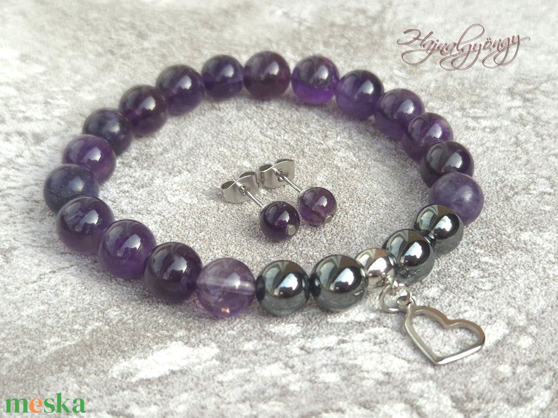 Ametiszt ásvány ékszerszett - ékszer - ékszerszett - Meska.hu