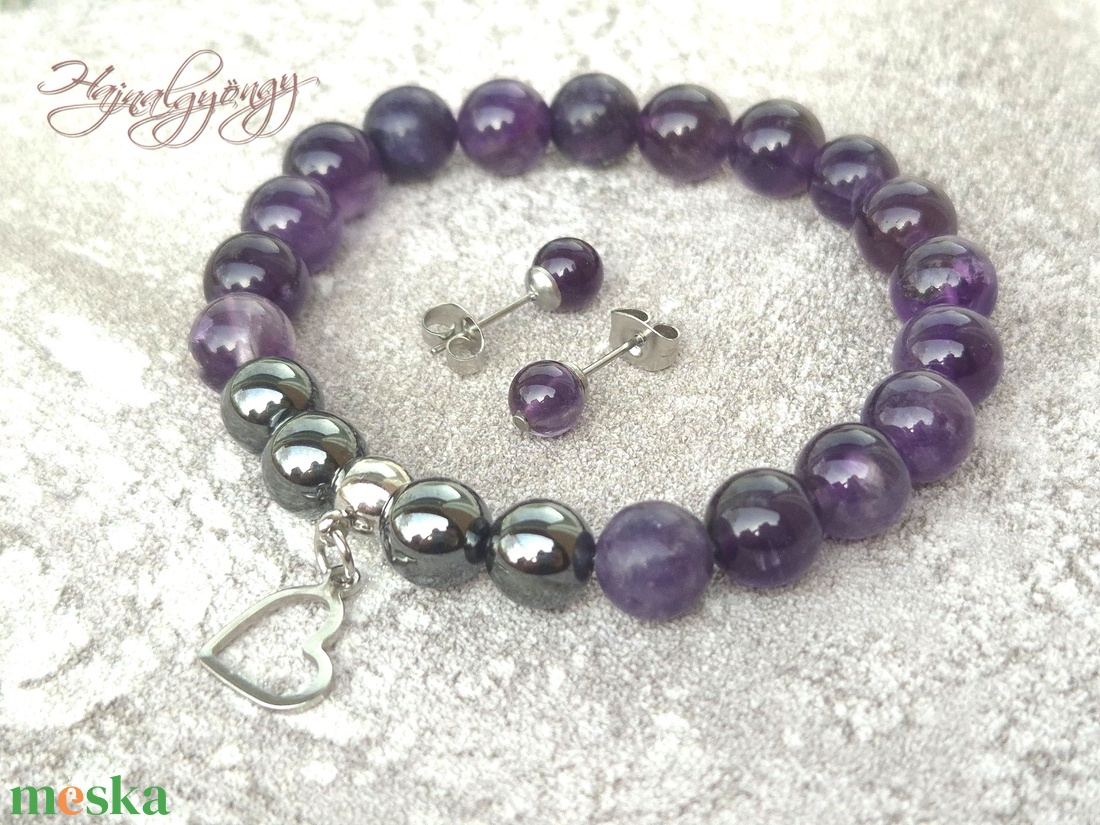 Ametiszt ásvány ékszerszett - ékszer - ékszerszett - Meska.hu