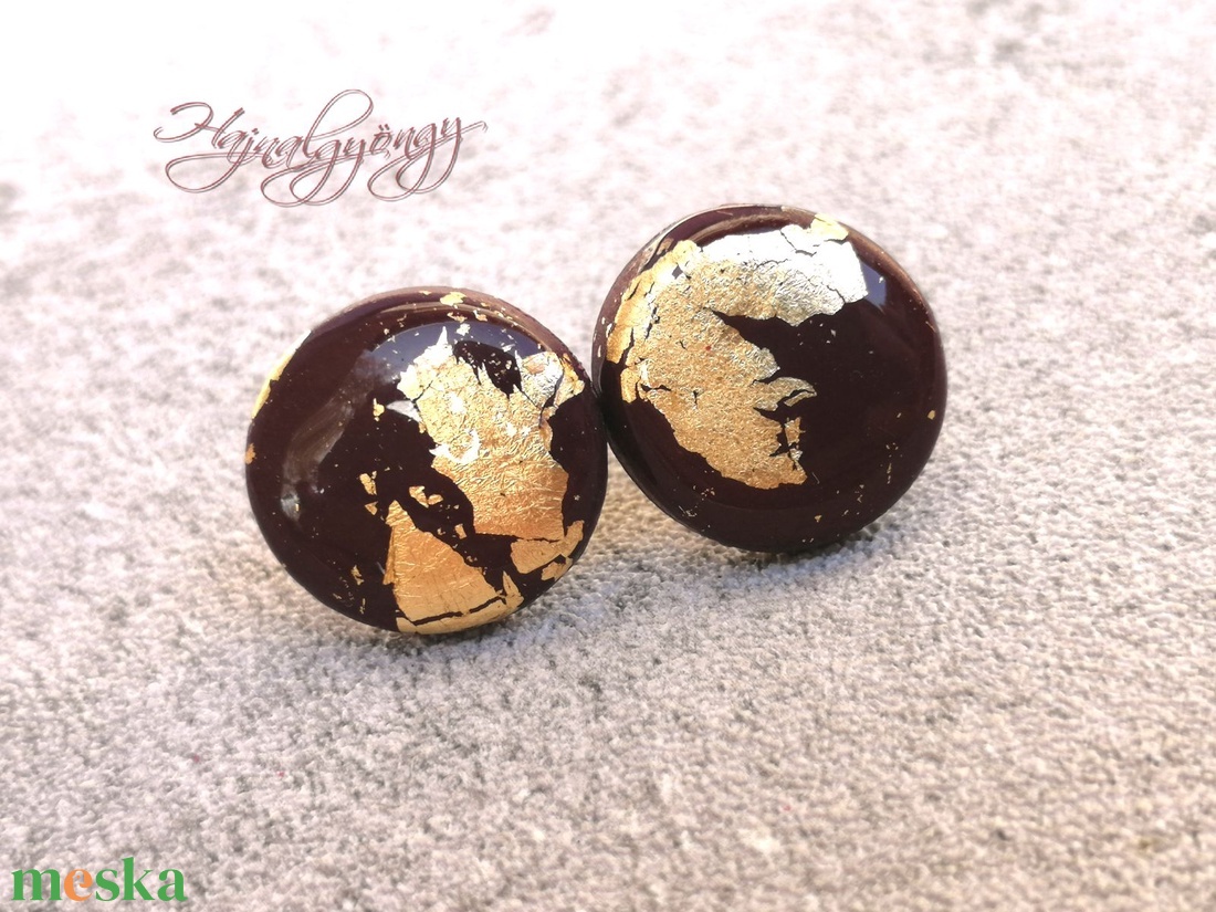 BURGUNDI nagy fülbevaló - ékszer - fülbevaló - pötty fülbevaló - Meska.hu