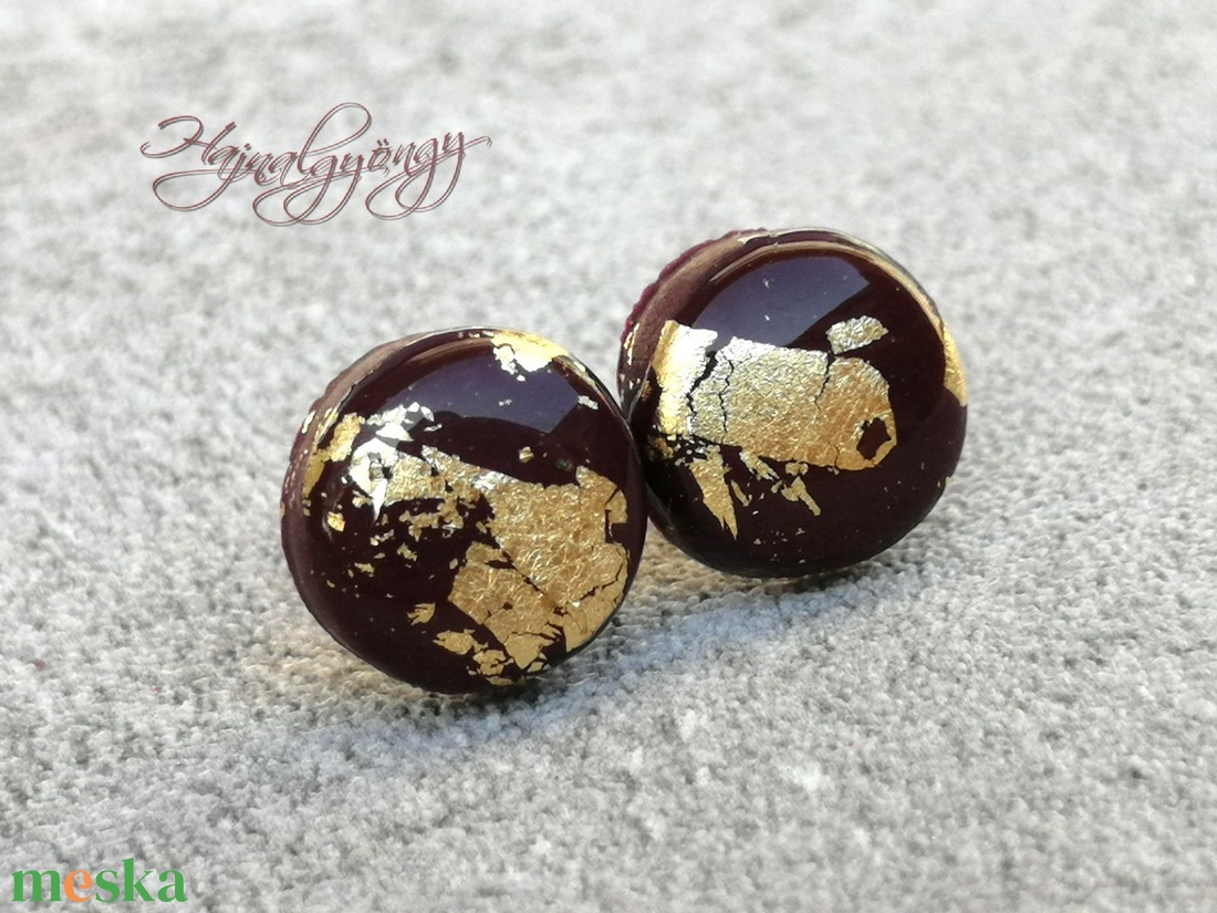 BURGUNDI nagy fülbevaló - ékszer - fülbevaló - pötty fülbevaló - Meska.hu
