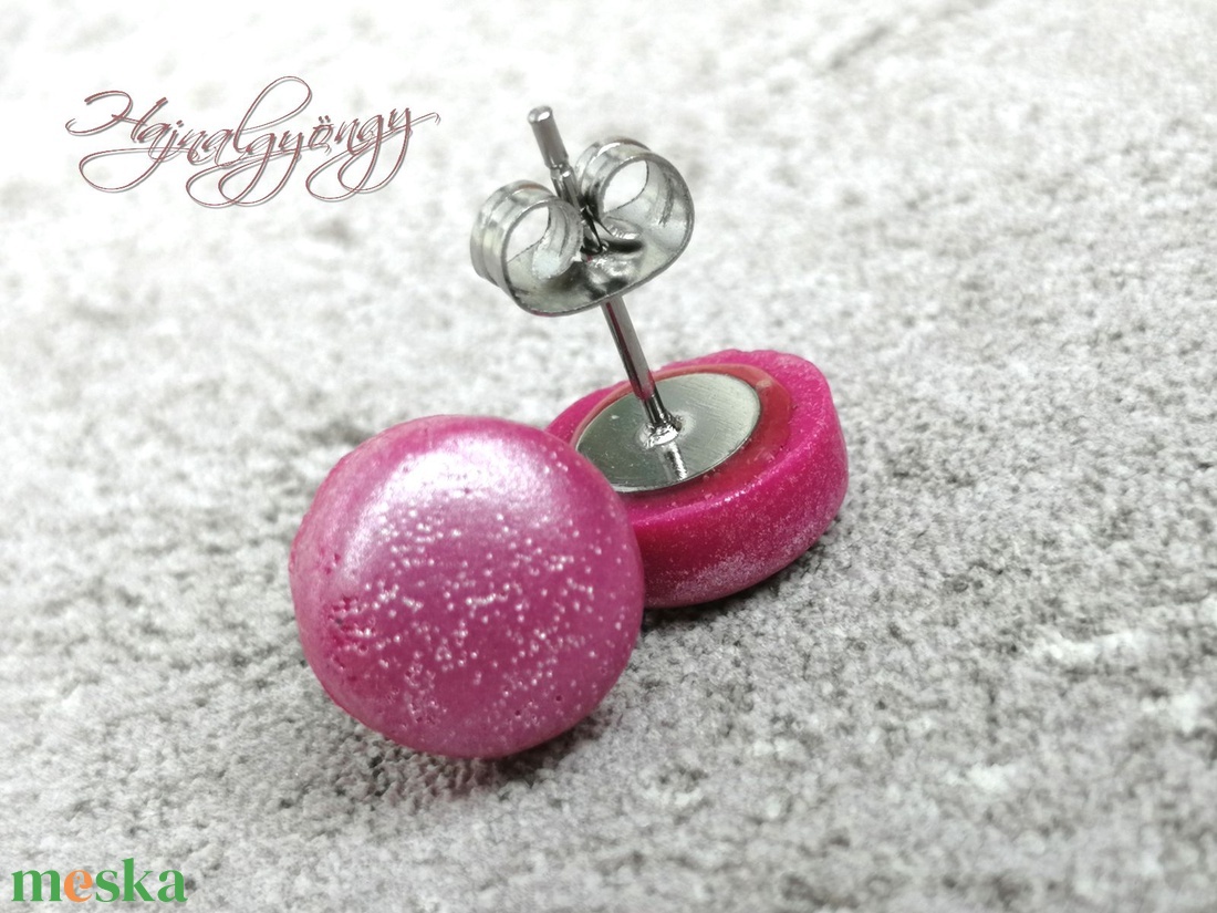 MAGENTA fényes fülbevaló - ékszer - fülbevaló - pötty fülbevaló - Meska.hu