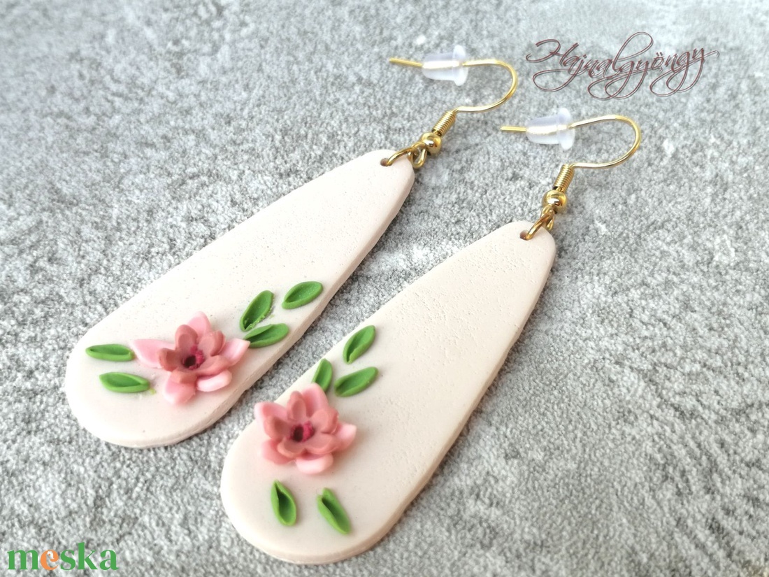 PASZTEL VIRÁG fülbevaló - ékszer - fülbevaló - lógó fülbevaló - Meska.hu