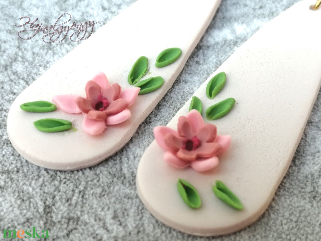 PASZTEL VIRÁG fülbevaló - ékszer - fülbevaló - lógó fülbevaló - Meska.hu