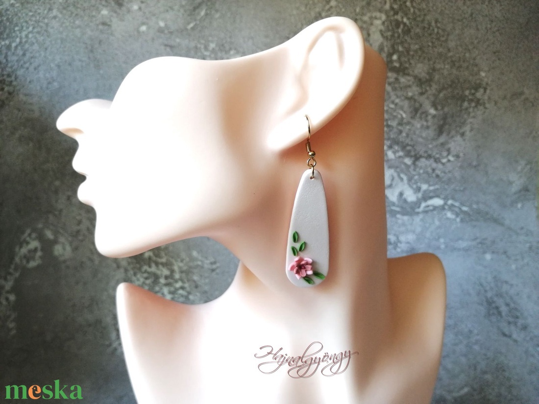 PASZTEL VIRÁG fülbevaló - ékszer - fülbevaló - lógó fülbevaló - Meska.hu