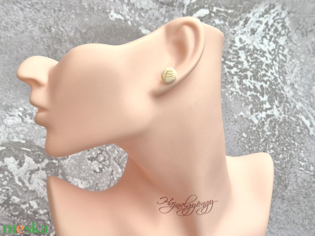 ARANY CSÍKOS fülbevaló  - ékszer - fülbevaló - pötty fülbevaló - Meska.hu