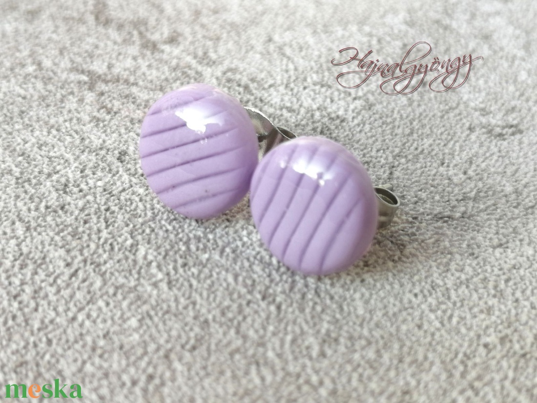 VILÁGOSLILA fülbevaló  - ékszer - fülbevaló - pötty fülbevaló - Meska.hu