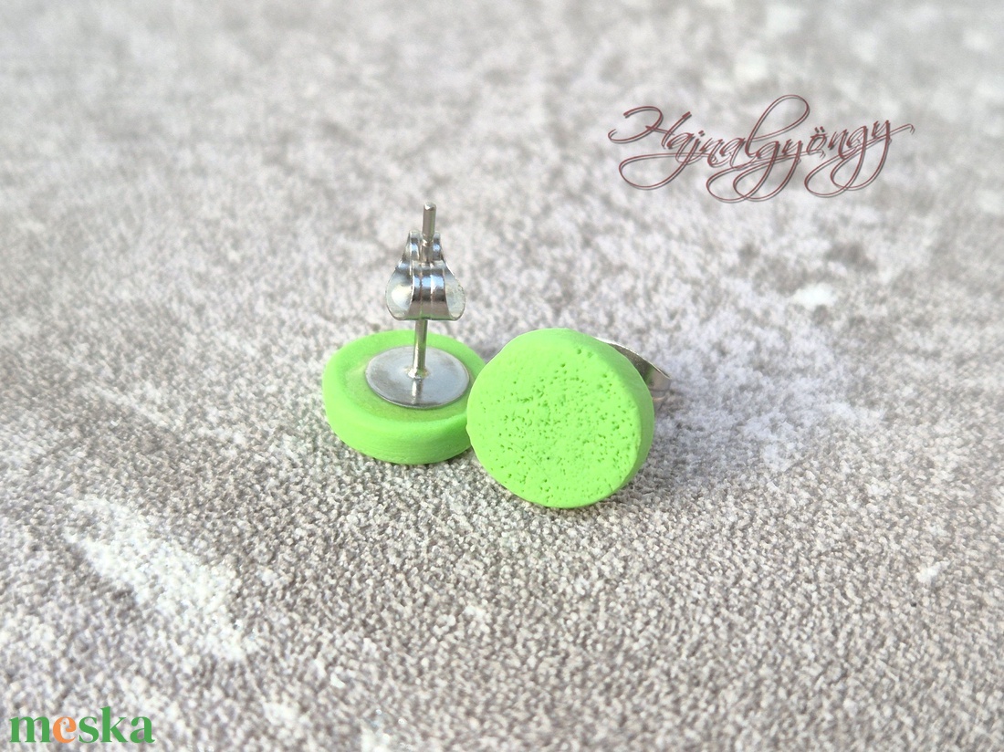 ZÖLD fülbevaló  - ékszer - fülbevaló - pötty fülbevaló - Meska.hu